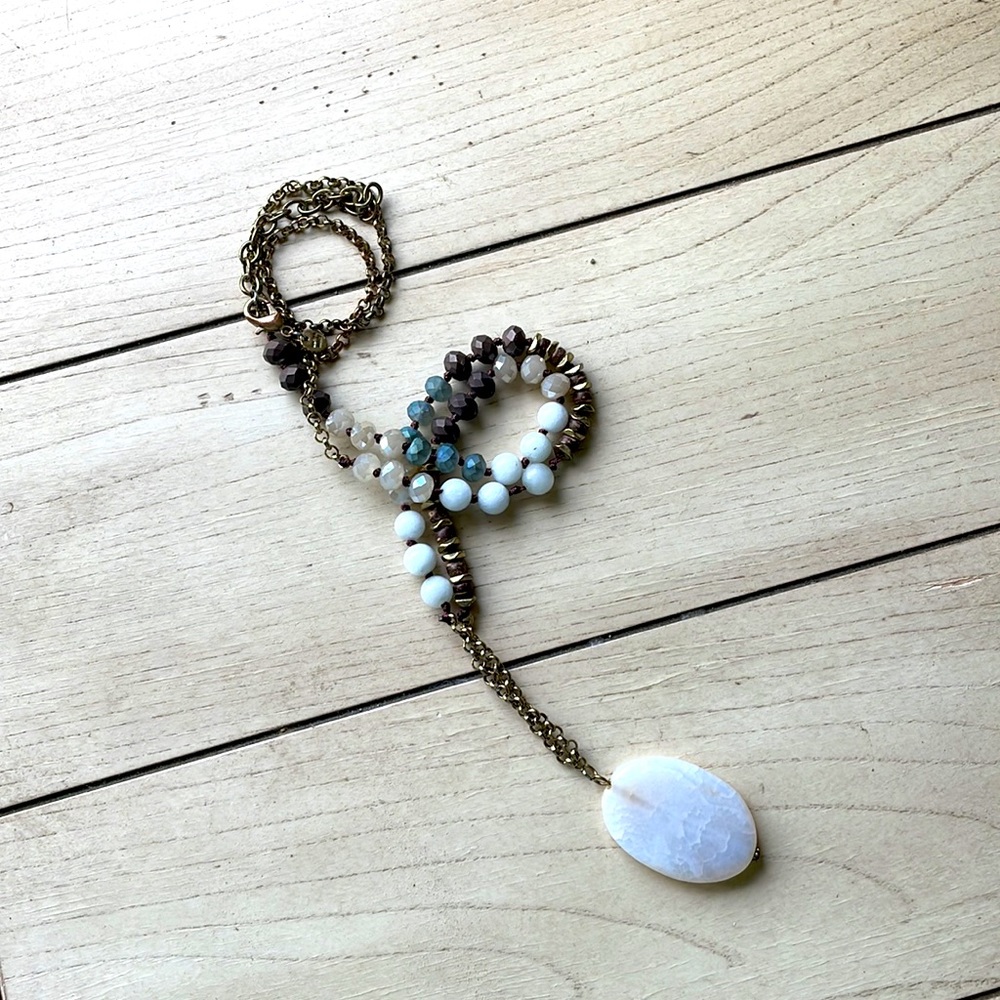 Marlyn Schiff Natural Stone Pendant Necklace